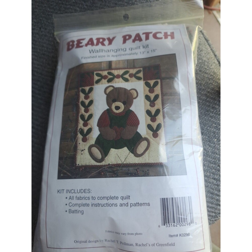 Rachel Pellman Beary Patch Wallhanging Kit 13x15 Open Package